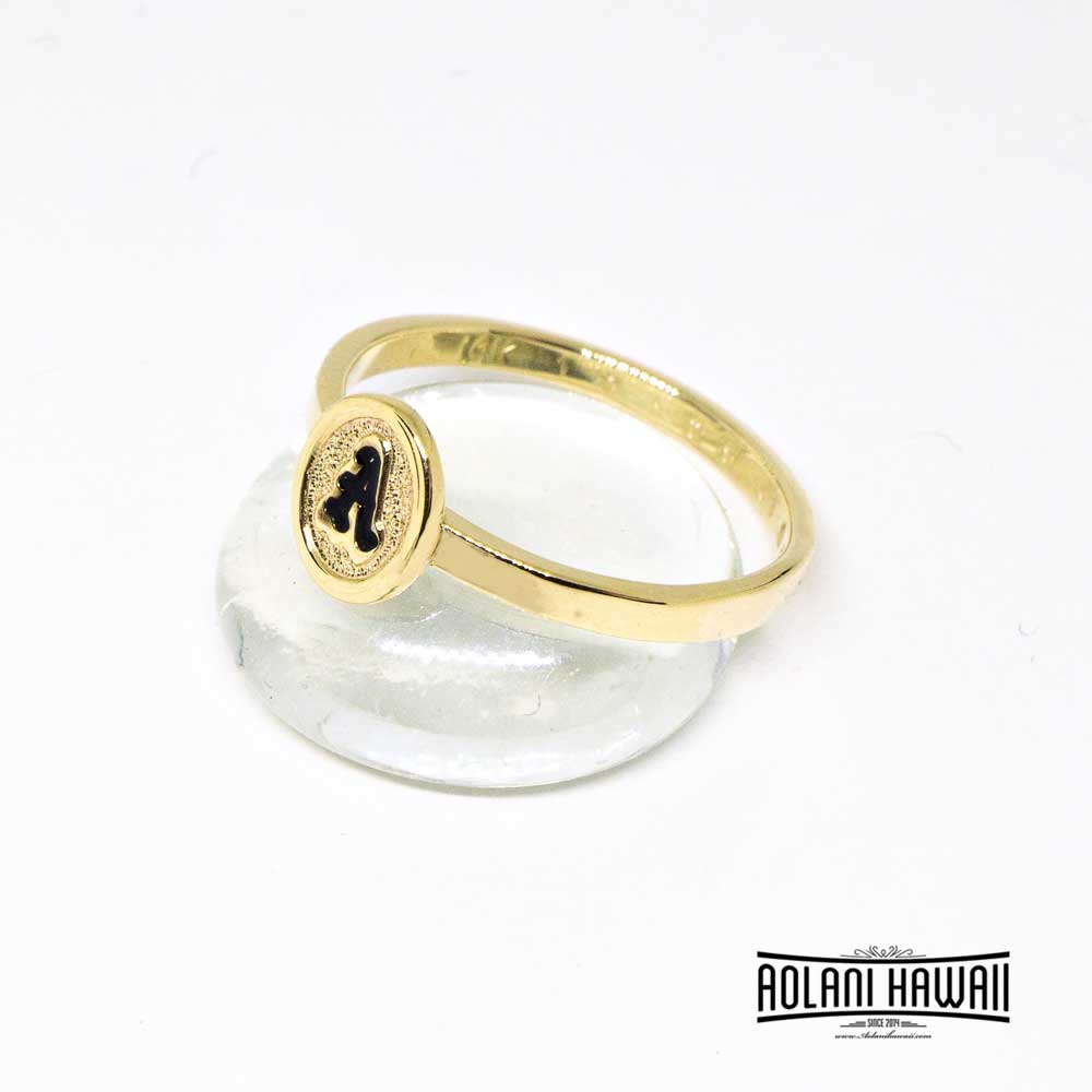  Solid 14k Yellow Gold 3 Initials Monogram Ring Personalized  Monogrammed Jewelry : Handmade Products