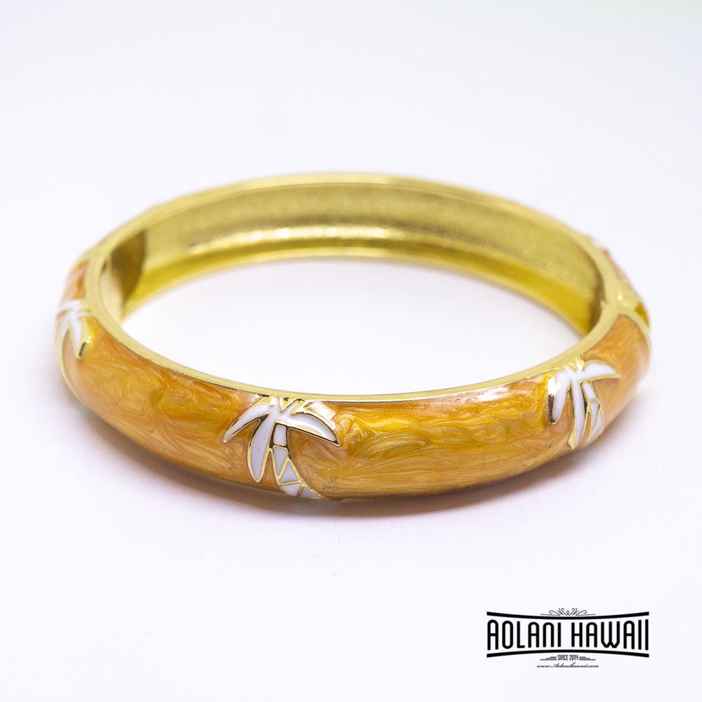 Enamel Bracelet Bangle - Palm Tree Style – Aolani Hawaii