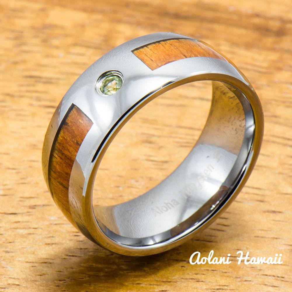 Aloha tungsten hot sale koa ring