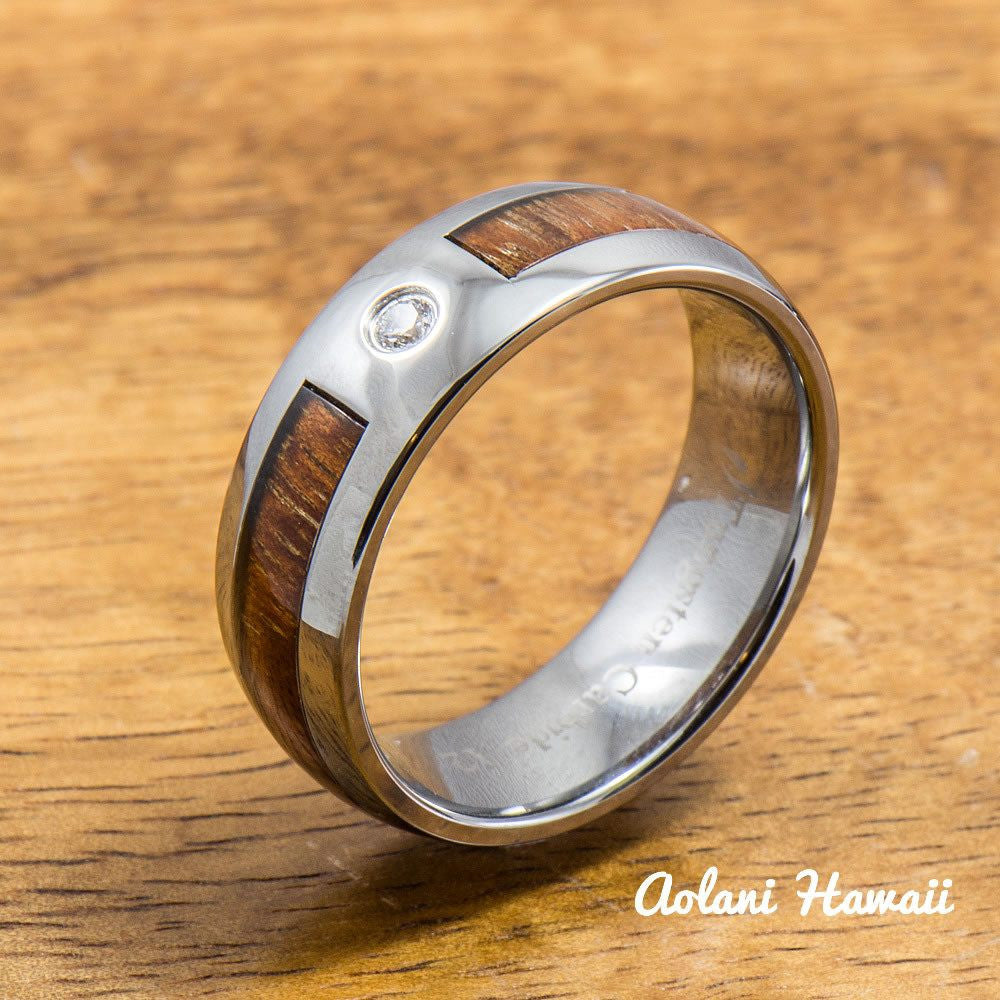 Hawaiian Koa Wood Ring | Wedding Band | Titanium & Koa | Best Koa Wood Guaranteed 6mm / 8.5 / Titanium & Koa