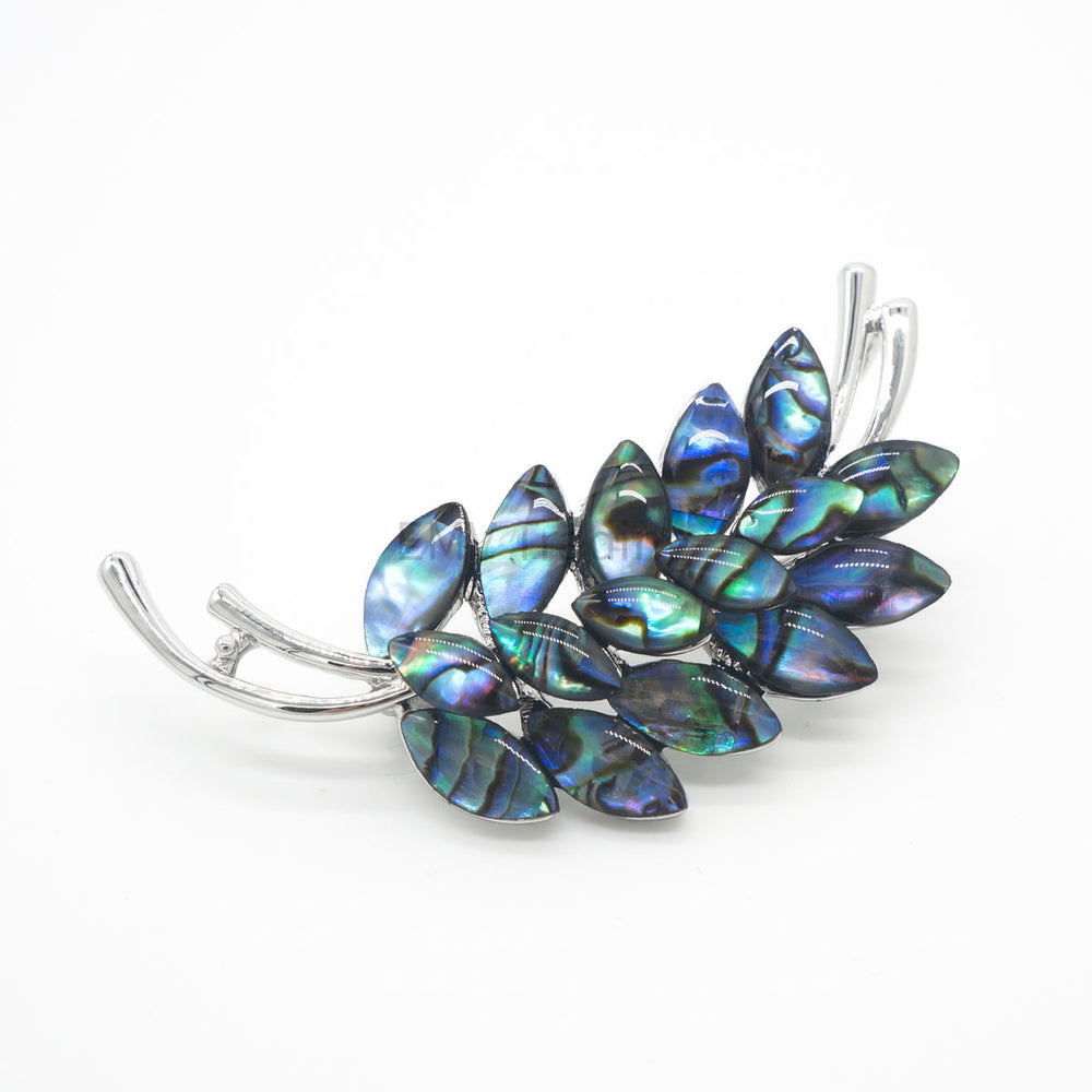 NEW - Abalone Shell Brooch - Feather