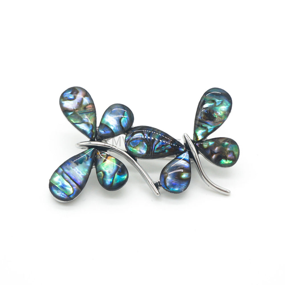 NEW - Abalone Shell Brooch - Two Butterfly