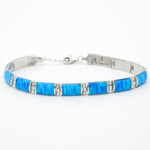 NEW - Deluxe Sterling Silver Opal Link Bracelet