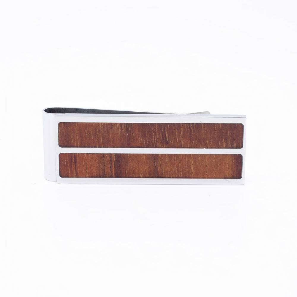 All Koa Wood Stainless Steel Money Clip