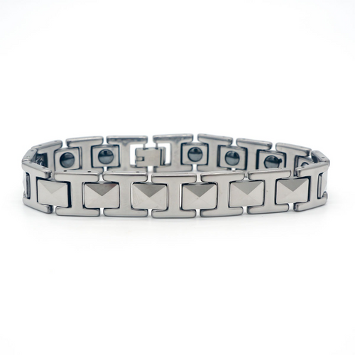 NEW - 8 inch Rectangle Link Tungsten Carbide Bracelet