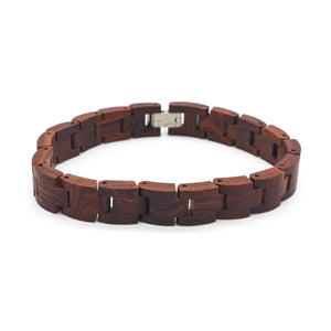 NEW - Stainless Steel Link Bracelet - 12mm Wood (9")