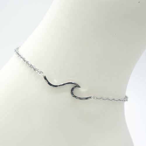 Sterling Silver Ocean Wave Anklet