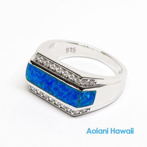 Blue Opal Sterling Silver Ring