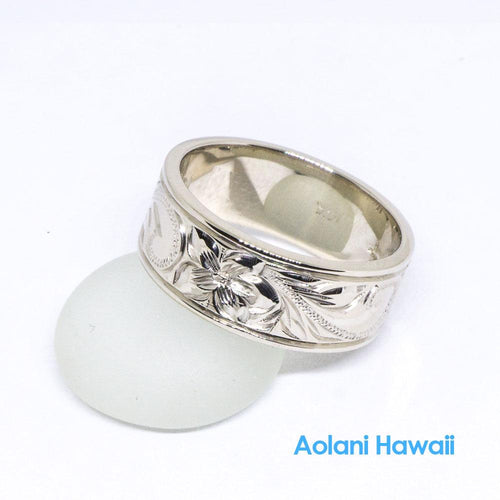 Hawaiian Gold Ring 14k Handmade (8mm width, Flat Style)