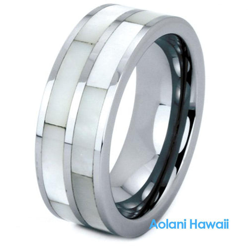 Mother of Pearl Tungsten Ring(6mm - 8mm width)