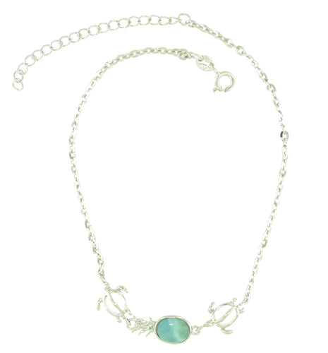 Sterling Silver Anklets Larimar Pineapple