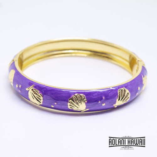 Enamel Bracelet Bangle - Seashell Style