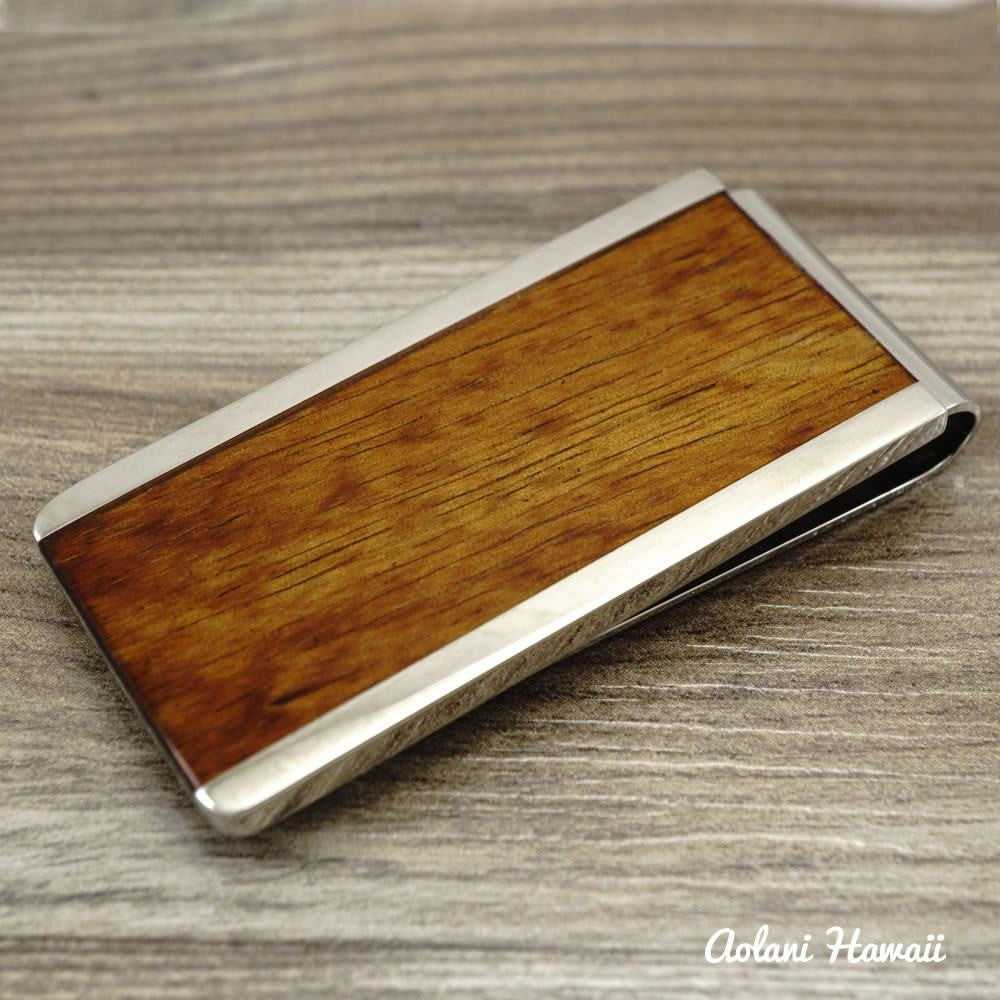 Koa Wood Stainless Steel Money Clip – Aolani Hawaii