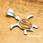 Hawaii Turtle Pendant Handmade with 925 Sterling Silver (27mm x 30mm FREE Stainless Chain Included) - Aolani Hawaii - 1