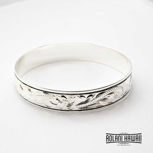 Handmade Traditional Hawaiian Engraved Sterling Silver Bracelet